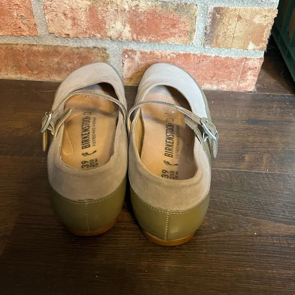 Birkenstock Women's Flats - Gray and Olive - Picture 5 of 6